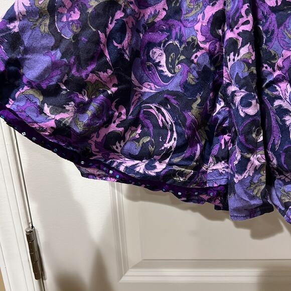 Free People Purple Floral Beaded Sequin Size 8 - Picture 6 of 8